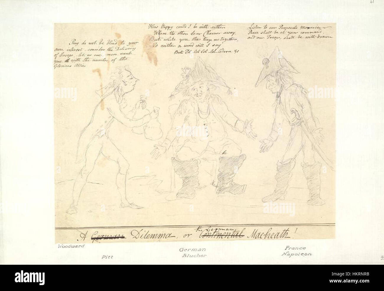 Ce dessin des bibliothèques Bodleian représente *le Macheath allemand*, un personnage de *The Threepenny Opera*. La pièce explore visuellement les dilemmes du personnage, reflétant la prise satirique de l'œuvre sur les contradictions morales de la société. Banque D'Images