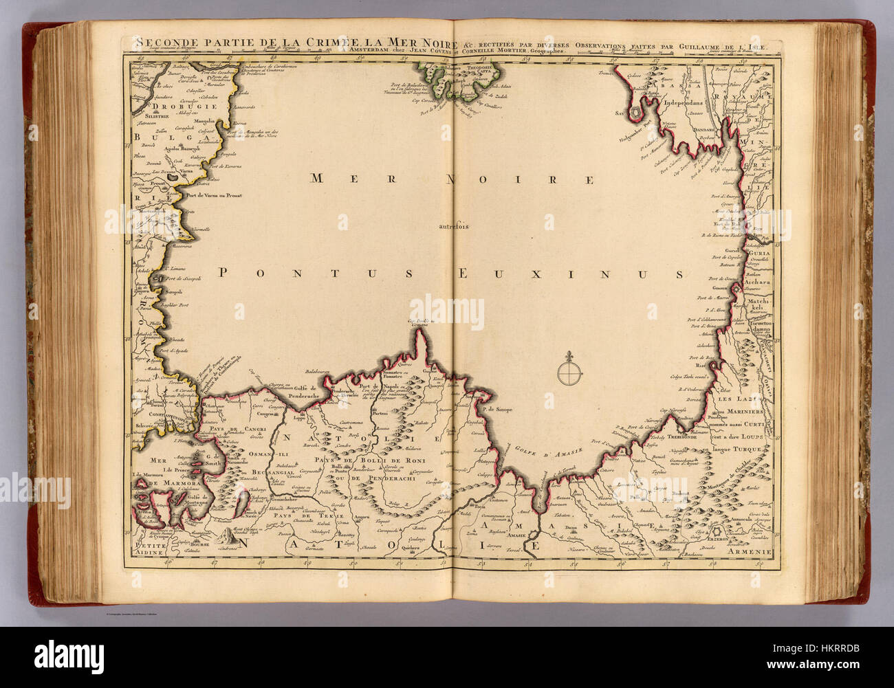 Covens et mortier ; Lisle, Guillaume de. 2. le sdt. Crimée, Mer Noire. 1742 Banque D'Images