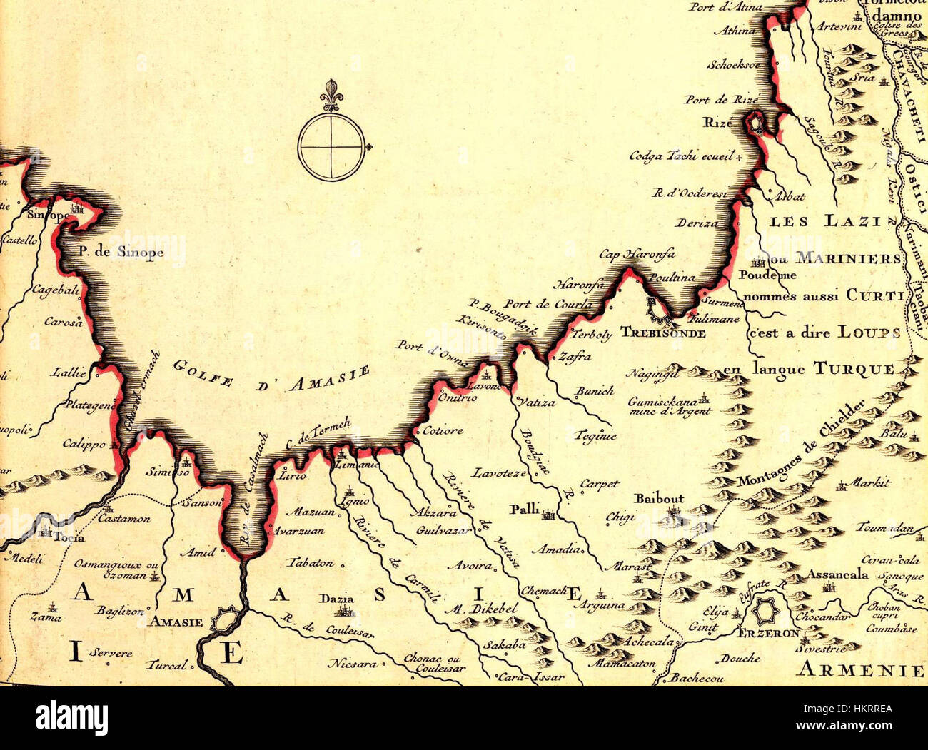 Covens et mortier ; Lisle, Guillaume de. 2. le sdt. Crimée, Mer Noire. 1742 (E) Banque D'Images