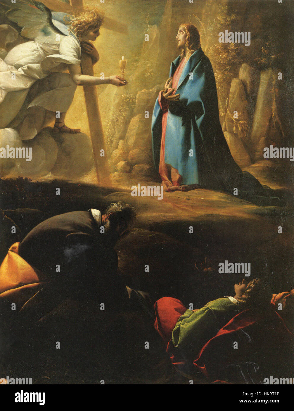 'Cristo nell'orto del Gethsemani' de Morazzone est une puissante peinture à l'huile du XVIIe siècle représentant le Christ dans le jardin de Gethsémani, capturant le moment de sa lutte émotionnelle avant sa crucifixion. Banque D'Images
