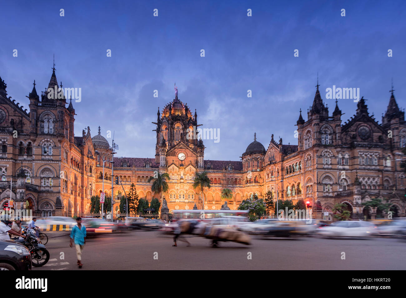 Ou Chhatrapati Shivaji Terminus Victoria gare & UNESCO World Heritage Site, construit par les Britanniques Banque D'Images