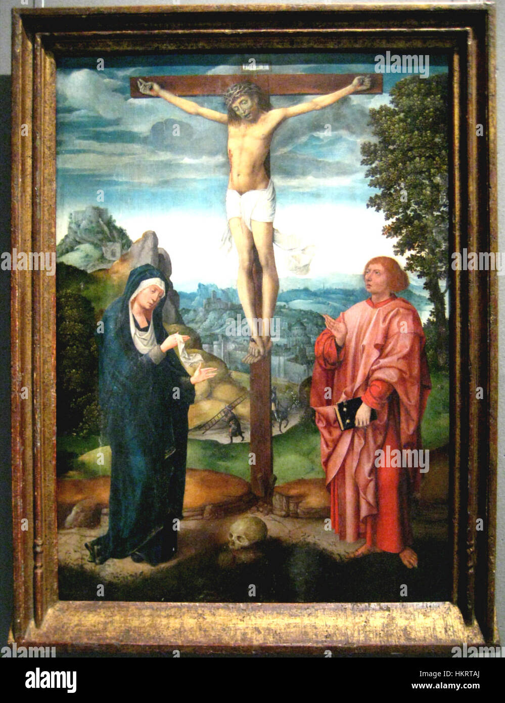 Crucifixion (École de Bruges, cercle de Memmling) Banque D'Images