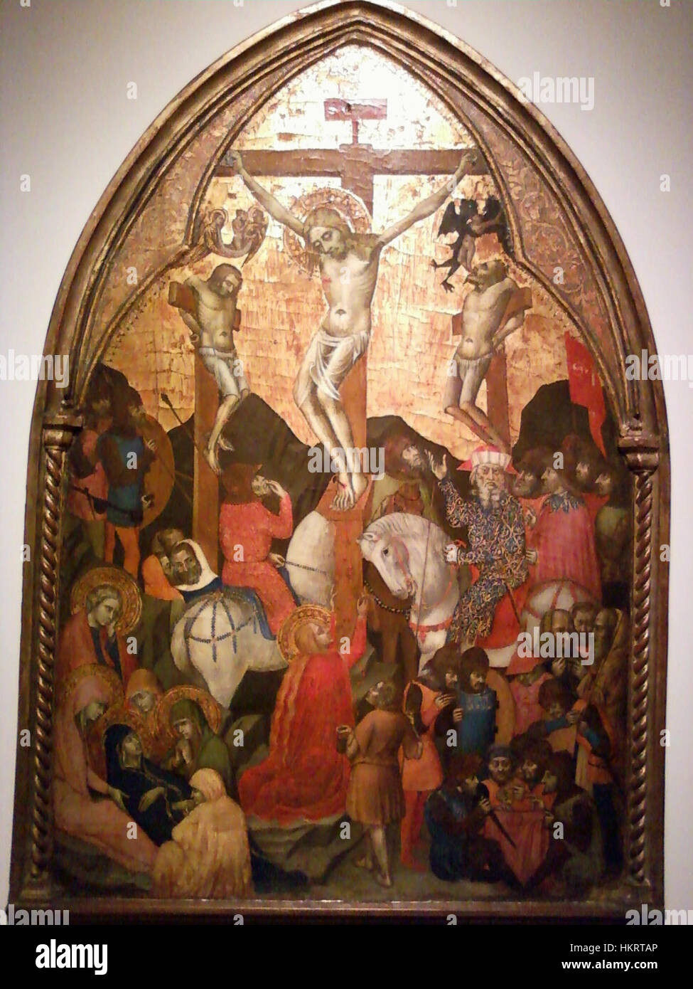 Crucifixion par Barnaba da Modena Banque D'Images