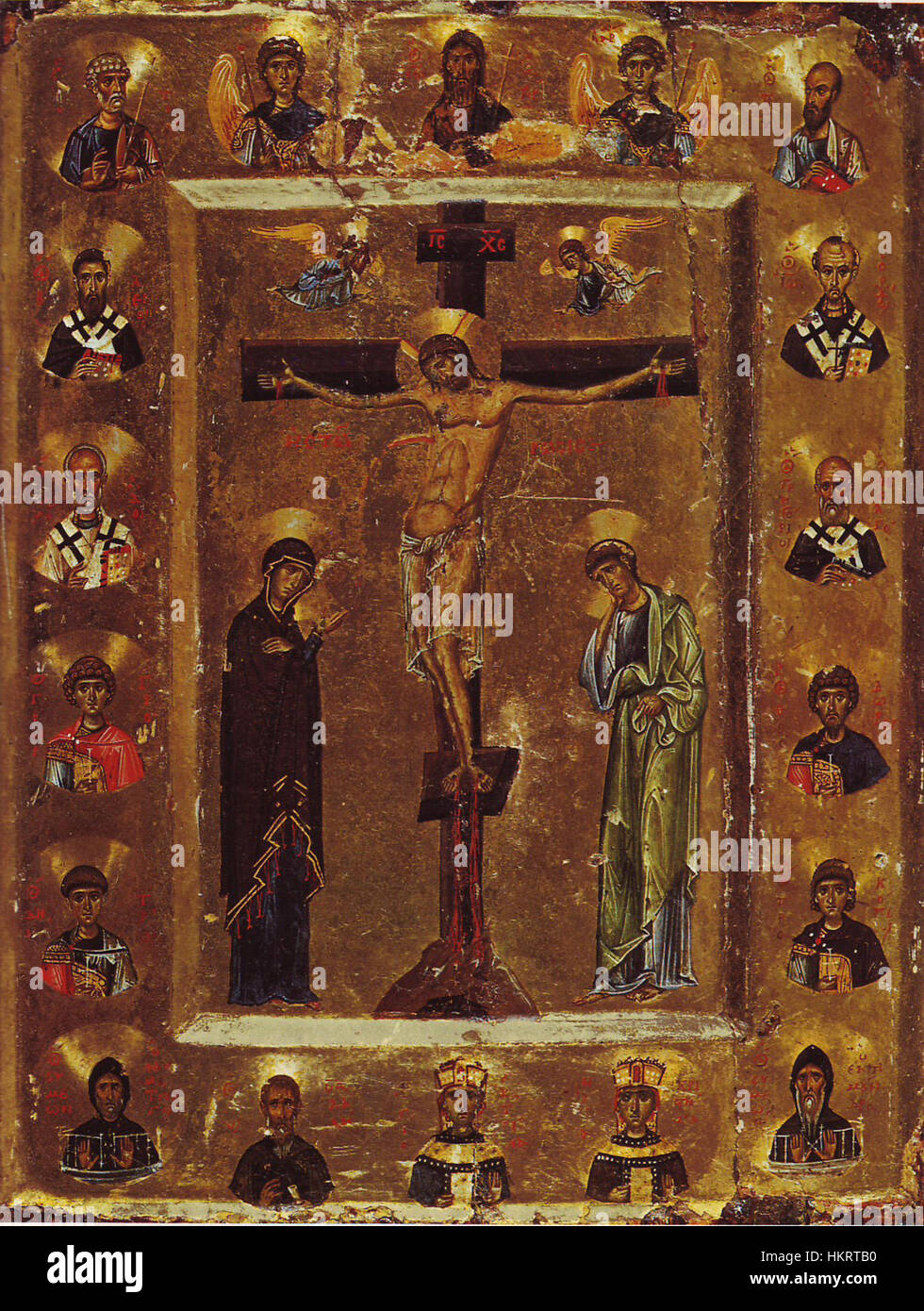 L'icône de la Crucifixion du 12e siècle du Sinaï Banque D'Images
