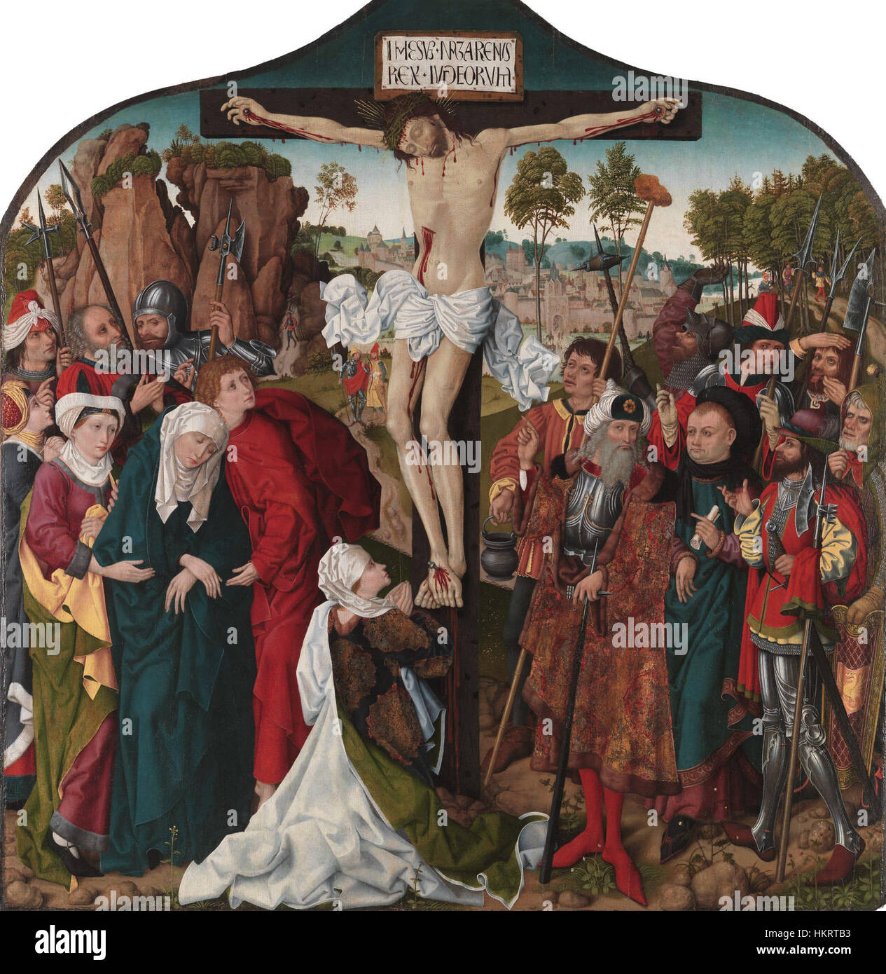 La crucifixion du Christ (vers 1490) Banque D'Images