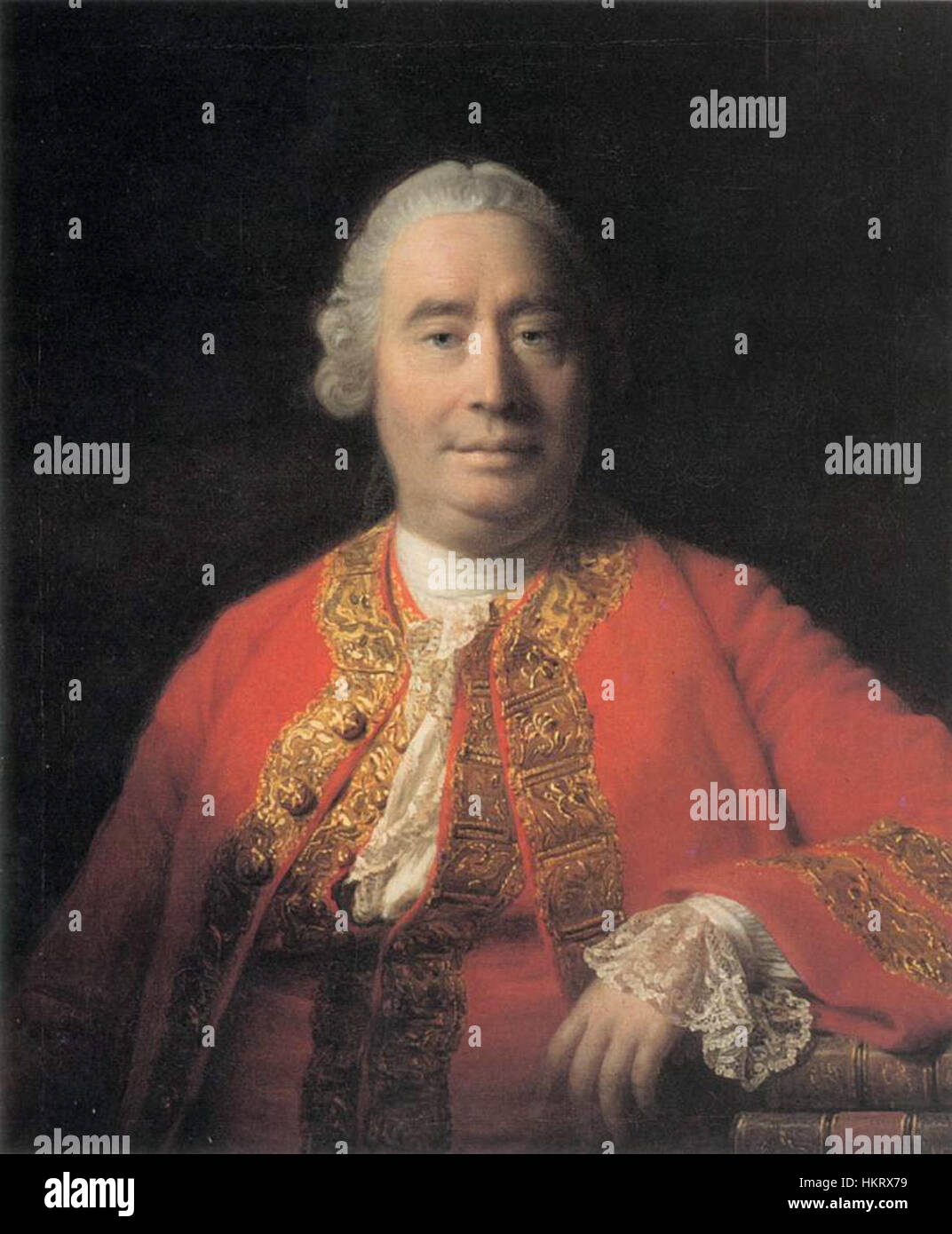 Ce portrait du philosophe écossais David Hume capture son caractère intellectuel et influent. Les contributions de Hume à la philosophie, en particulier l’empirisme et le scepticisme, se reflètent dans son expression réfléchie et son portrait détaillé. Banque D'Images