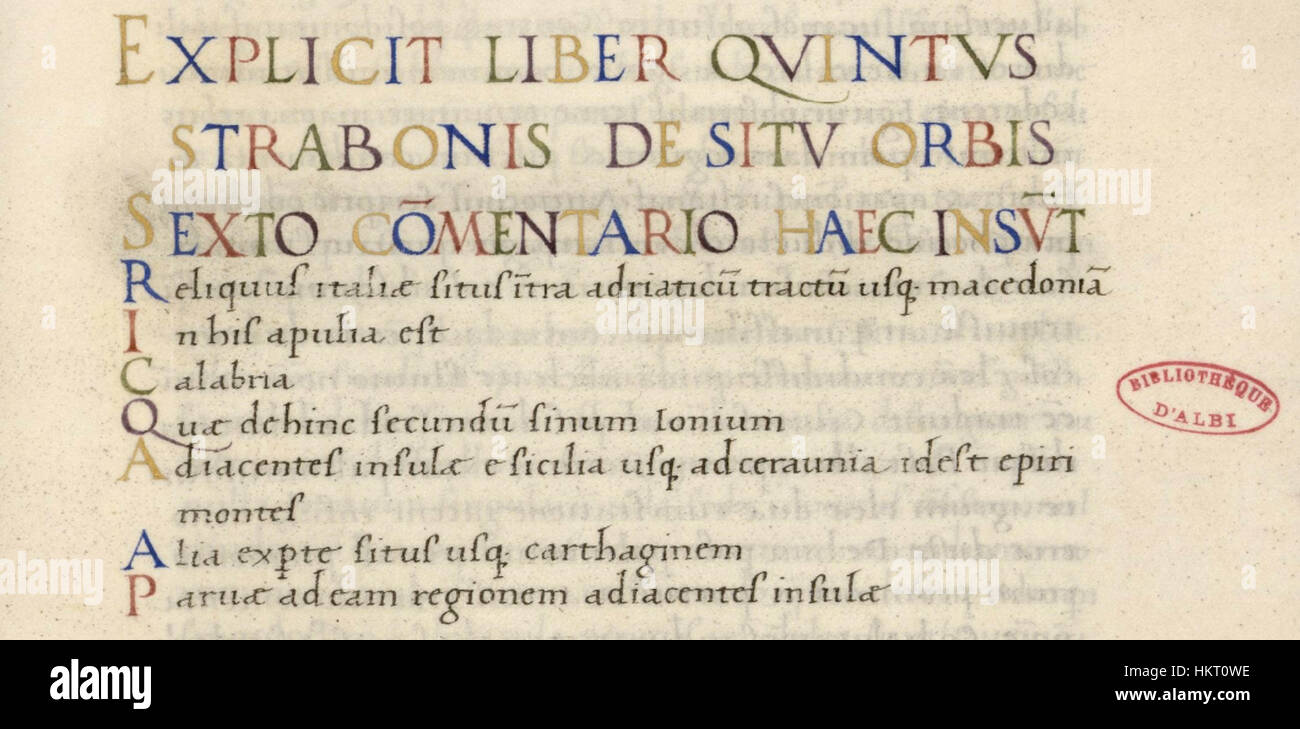 De situ orbis - Albi Ms77 - Extrait de texte f117r Banque D'Images