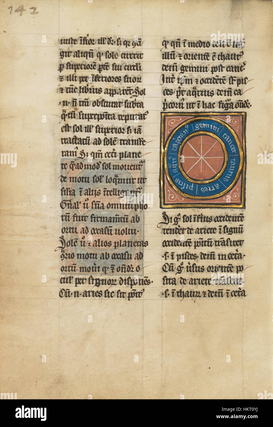 Ce diagramme illustrant les sept signes du zodiaque reflète la fascination historique pour l'astrologie. L'image présente des représentations détaillées des symboles du zodiaque, un sujet commun dans les anciens et médiévaux Banque D'Images