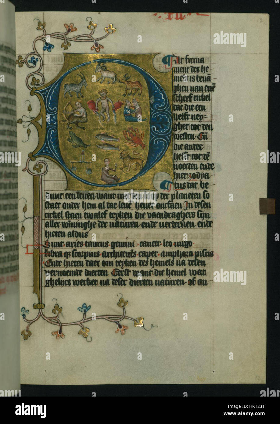 'Les douze signes du Zodiaque' de Dirc van Delft est une série détaillée d'illustrations représentant les signes astrologiques. L'œuvre capture chaque signe avec des représentations symboliques, mélangeant l'habileté artistique avec des thèmes astrologiques. Banque D'Images