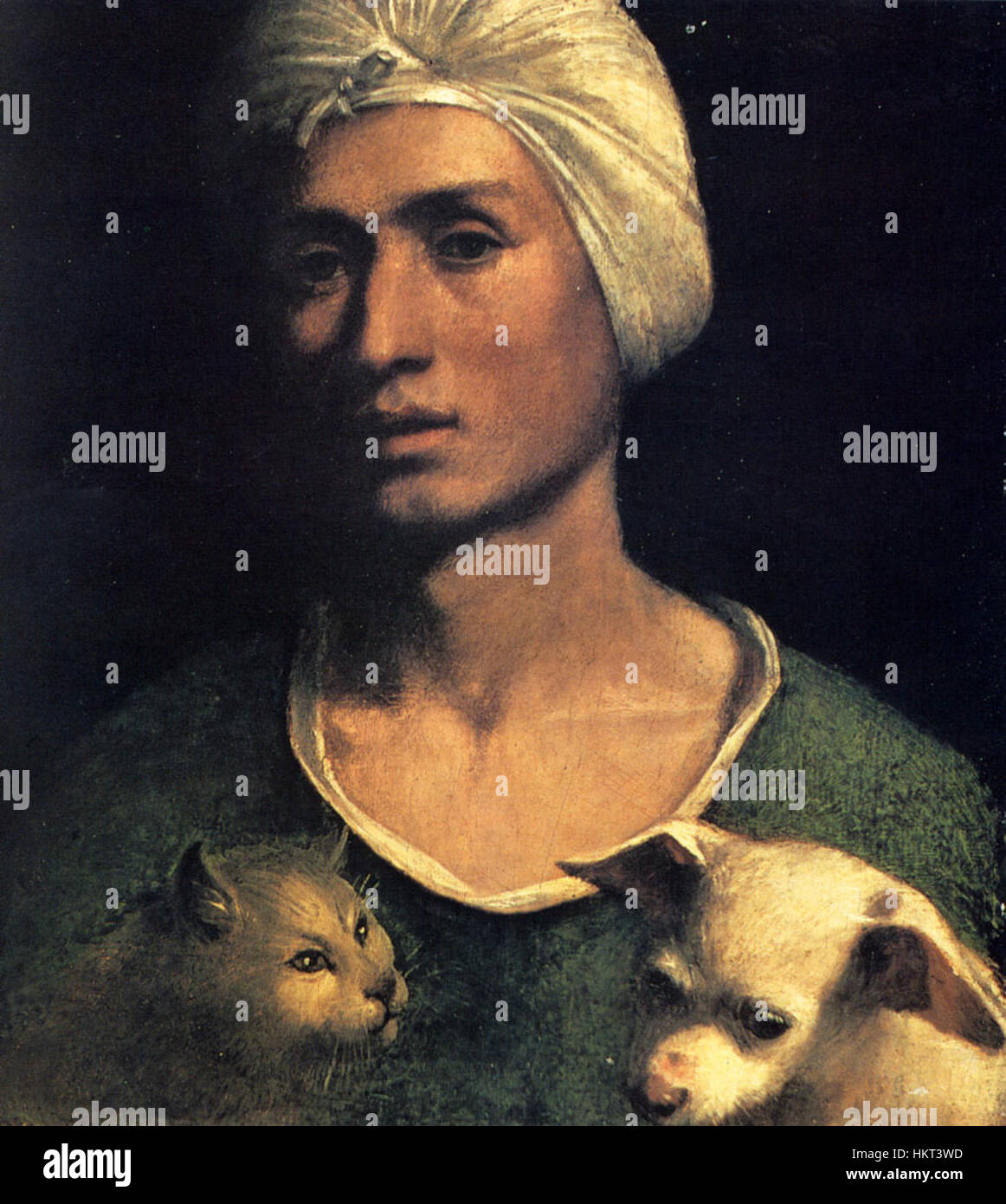 La peinture de Dosso Dossi '003' reflète son utilisation caractéristique de couleurs riches et de symbolisme allégorique. Connu pour son travail pendant la Renaissance italienne, le style de Dossi combine la mythologie classique avec un sens du mystère, évoquant souvent une profonde réaction émotionnelle de la part des spectateurs. Banque D'Images