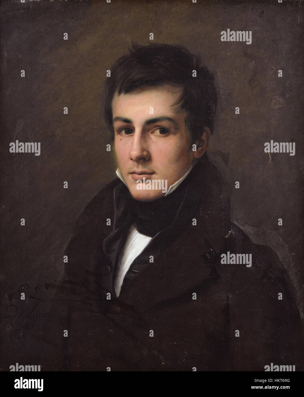 Edouard Bertin, un homme politique et historien français, dans un portrait peint par Pierre-Louis De Laval, un artiste du XIXe siècle. Banque D'Images