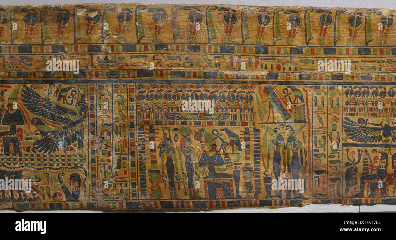 - Panneau égyptien cercueil avec des peintures de scènes funéraires - Walters 622 - Détail A Banque D'Images