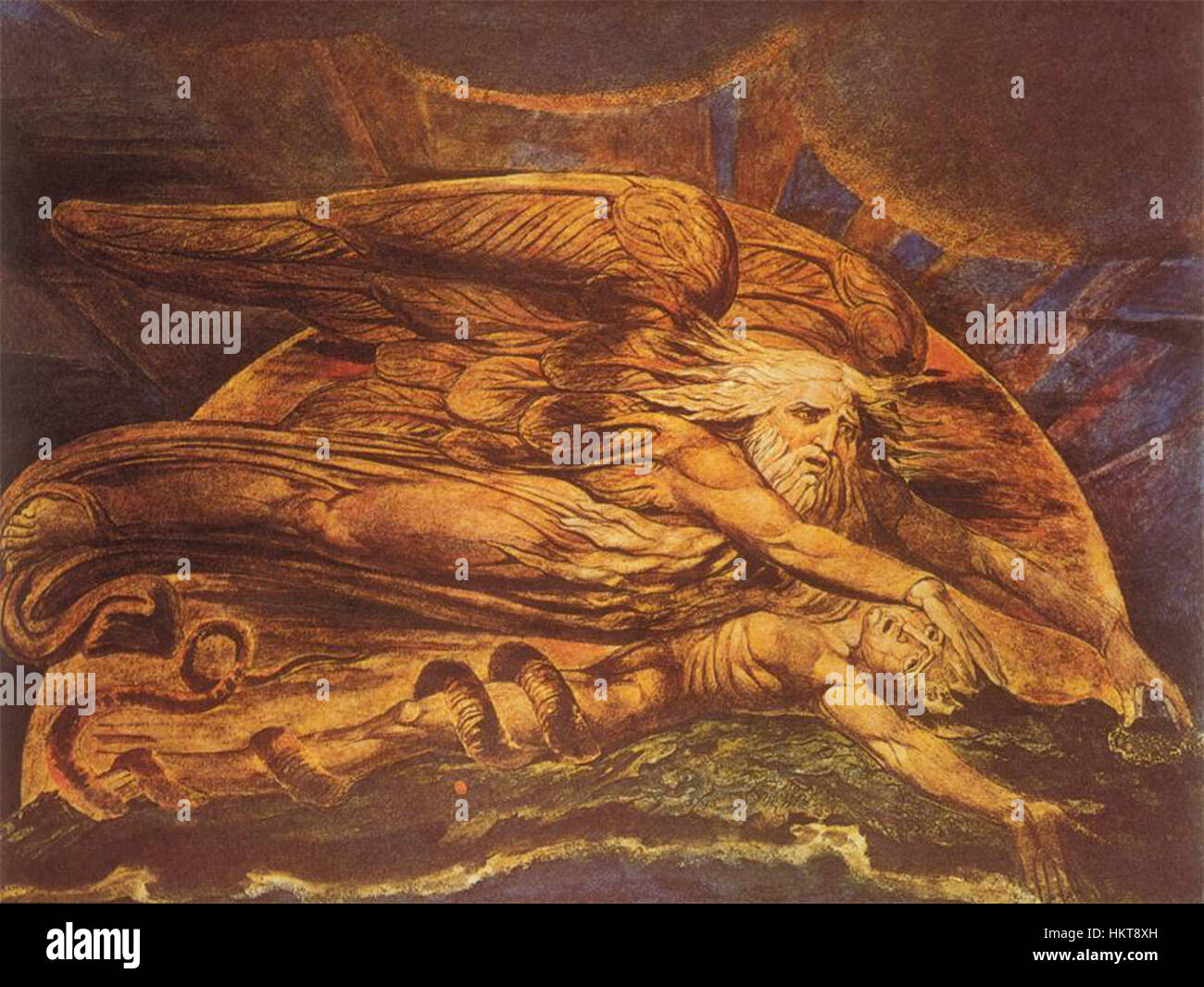 Elohimcreantadam, une peinture présentant la création biblique d'Adam, mettant l'accent sur le moment de l'intervention divine et la forme humaine. Banque D'Images
