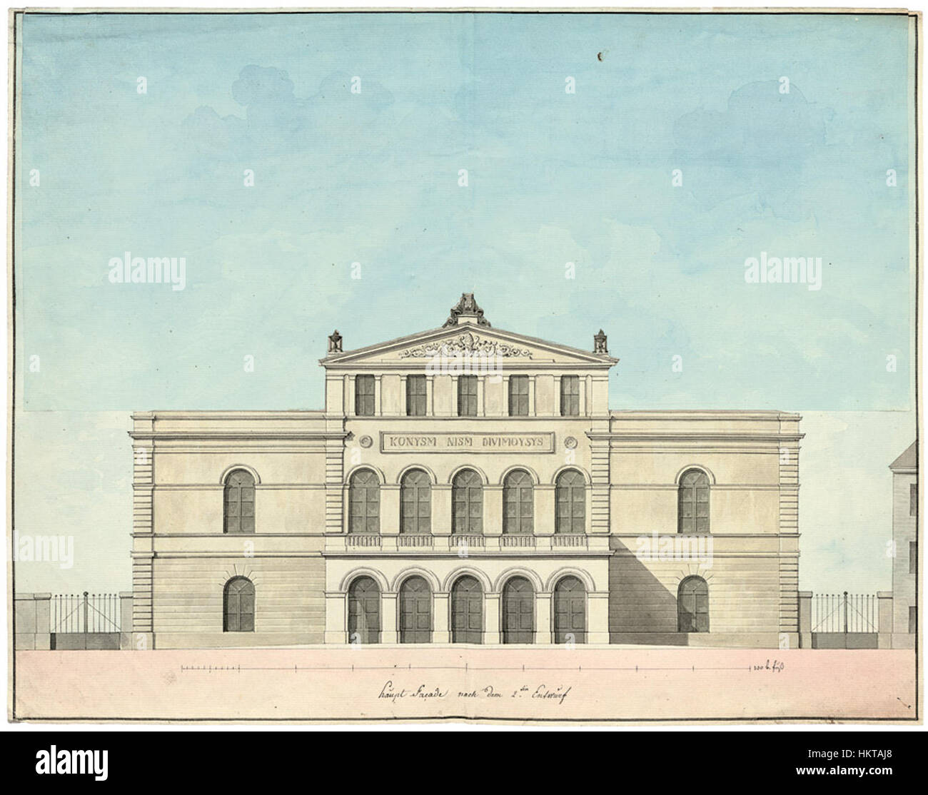 Von Theaterbaus Hauptfassade Entwurf zur c1830 Banque D'Images
