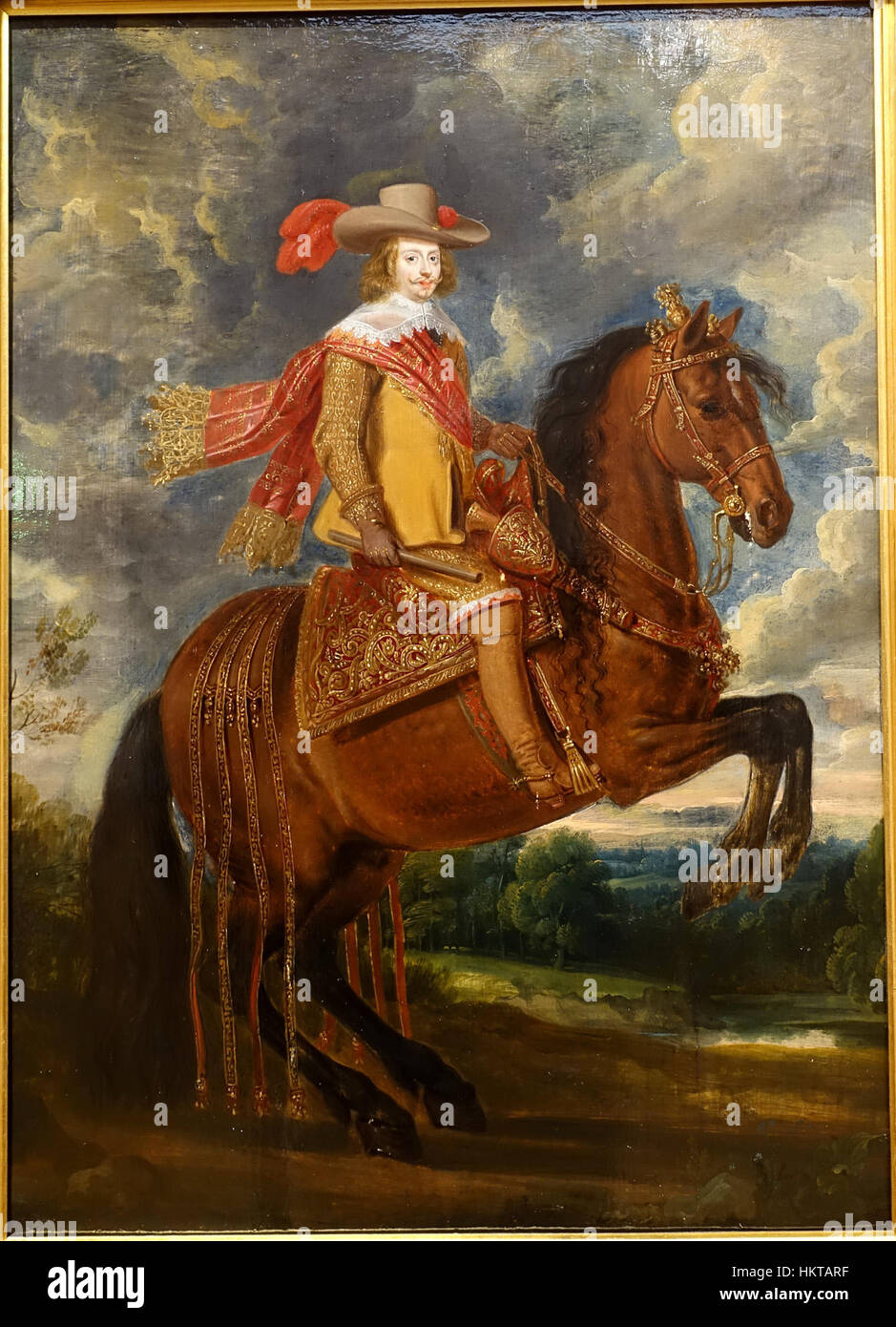 Portrait équestre du Cardinal Infant Ferdinand d'Autriche, par Antoine-Francois van der Meulen, huile sur bois - Villa Vauban - La Ville de Luxembourg - DSC06479 Banque D'Images