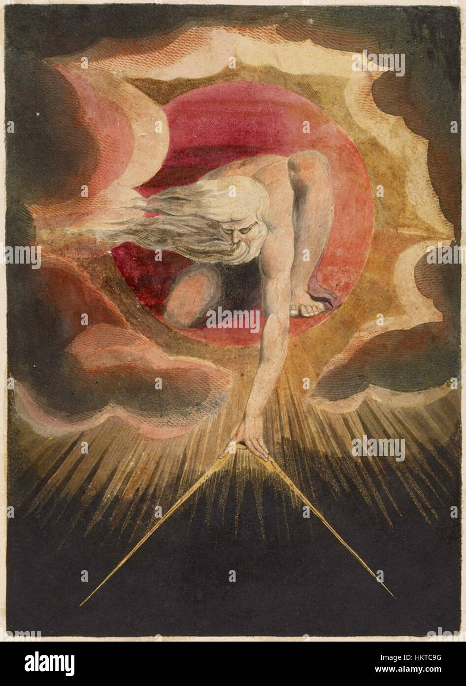 Europe a Prophecy est une gravure de 1794 de William Blake, reflétant son style artistique visionnaire. La pièce fait partie d’une série explorant ses visions prophétiques des bouleversements politiques européens. Cet exemplaire, conservé à la bibliothèque et au musée Morgan, offre une représentation vivante de l'approche symbolique et poétique de Blake pour décrire des thèmes historiques et mythologiques. Banque D'Images