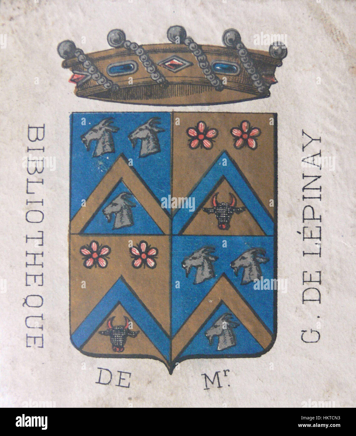 Ex-libris de M. de L'Epinay Banque D'Images