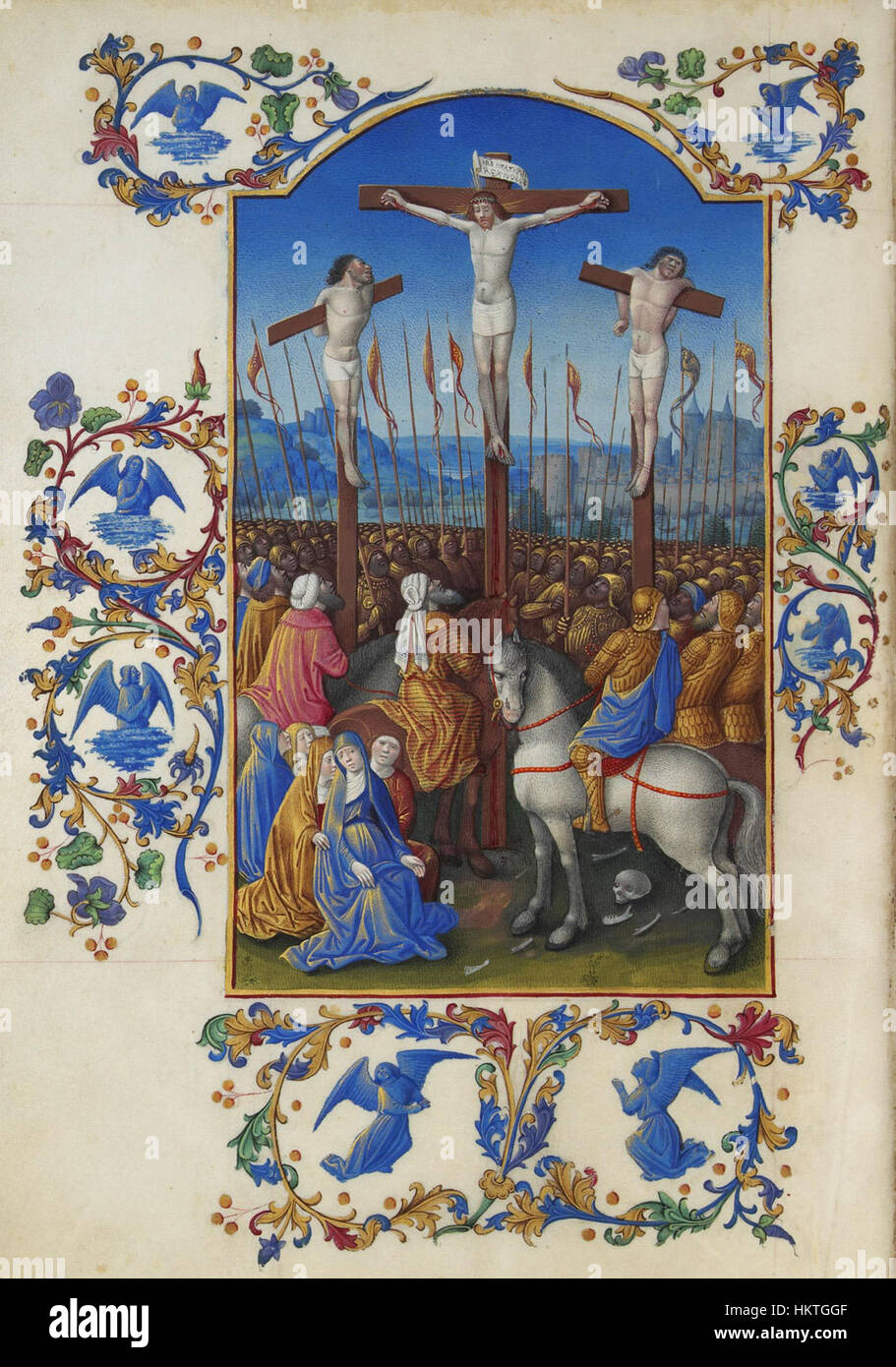 Folio 152v - La Crucifixion Banque D'Images