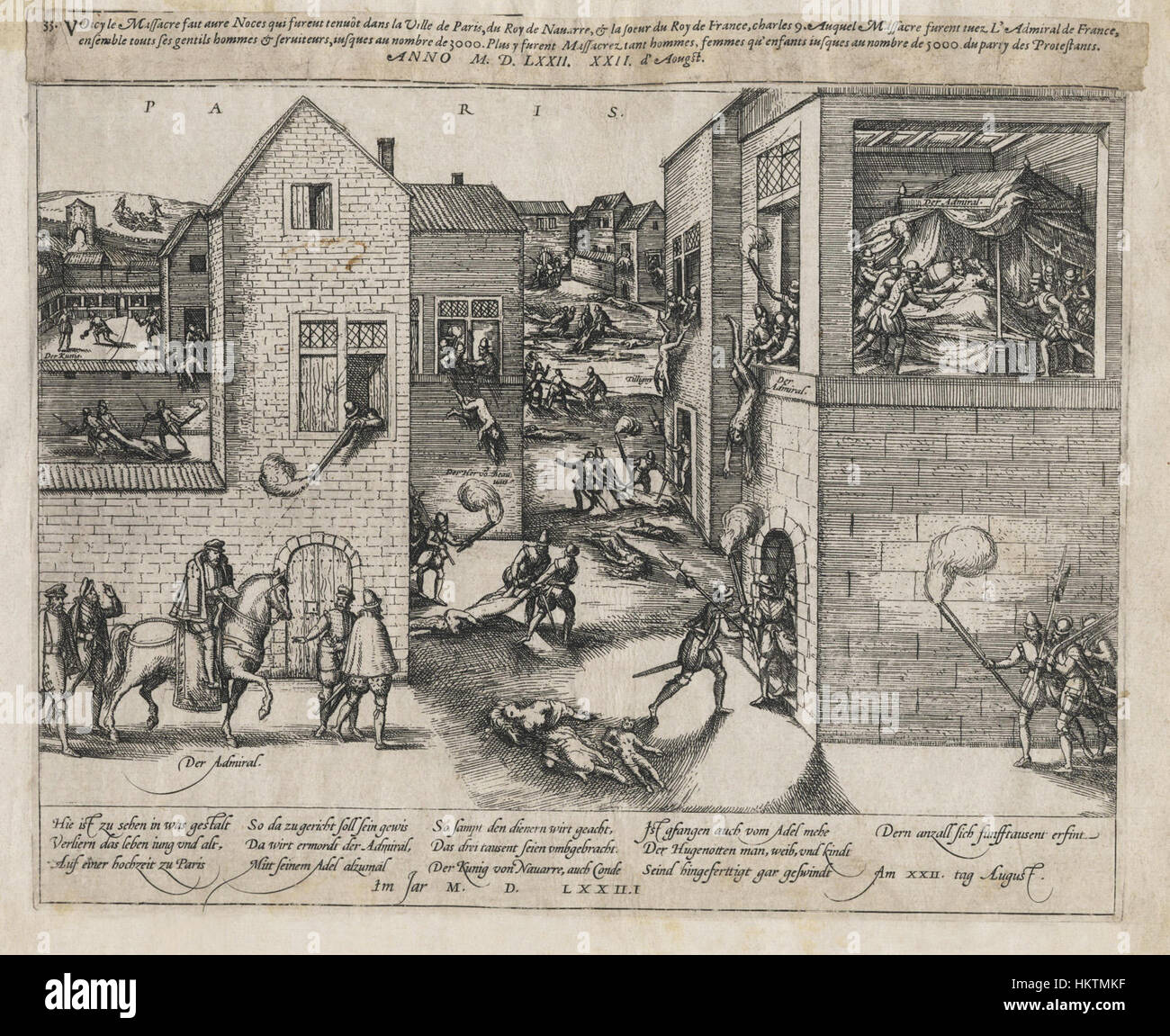 Frans Hogenberg, le massacre de la Saint-Barthélemy, circa 1572 n2 Banque D'Images