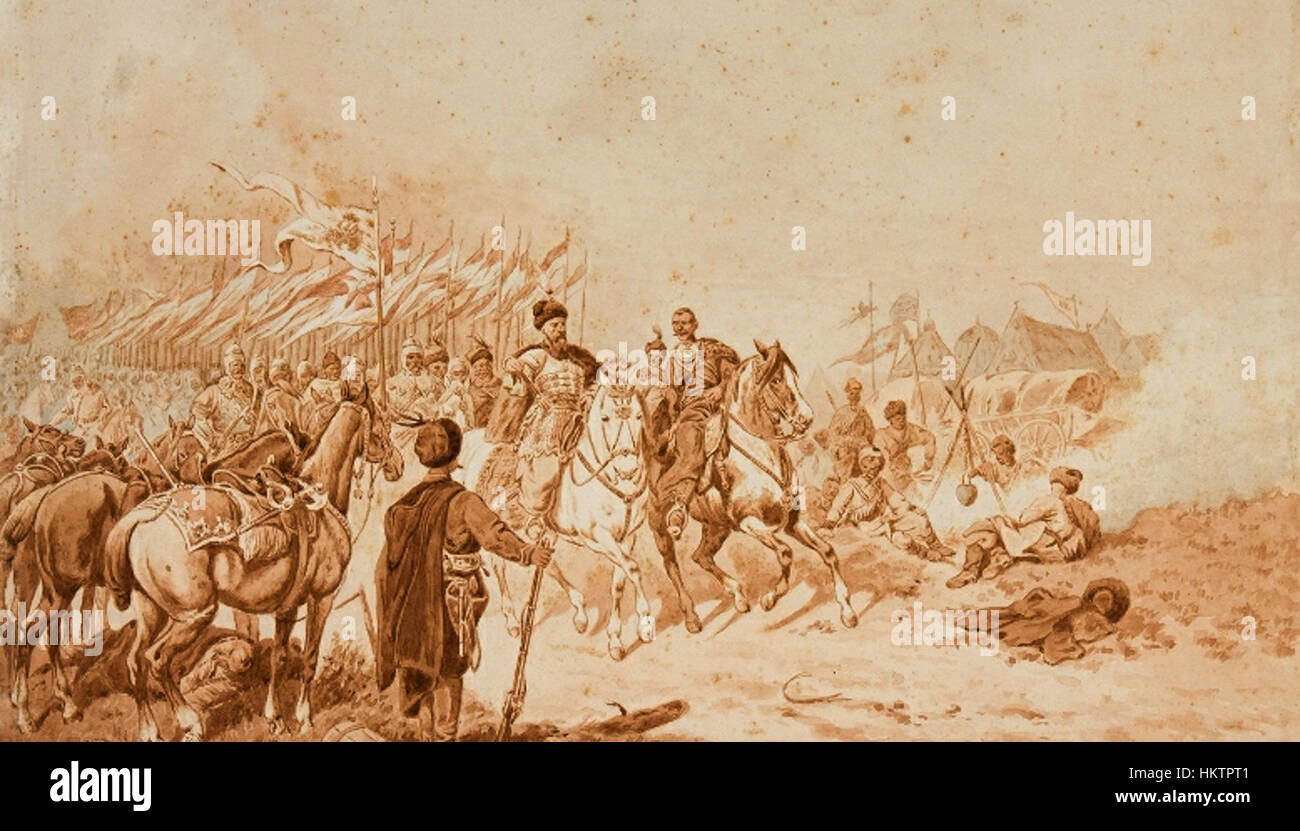 Ce tableau, *Fredro à Smolensk*, représente un moment historique de 1633, probablement lié aux actions militaires de la République polono-lituanienne à Smolensk pendant la guerre russo-polonaise. Banque D'Images