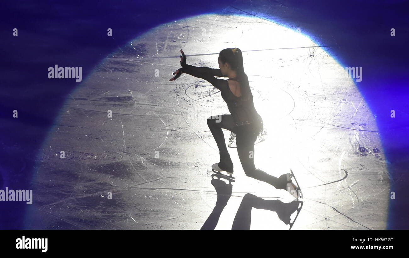 Ostrava, République tchèque. 29 janvier, 2017. Evgenia Medvedeva de la Russie au cours de danse spectacle final à l'Figure Skating Championships, à Ostrava, en République tchèque, Dimanche, Janvier 29, 2017. Photo : CTK Jaroslav Ozana/Photo/Alamy Live News Banque D'Images