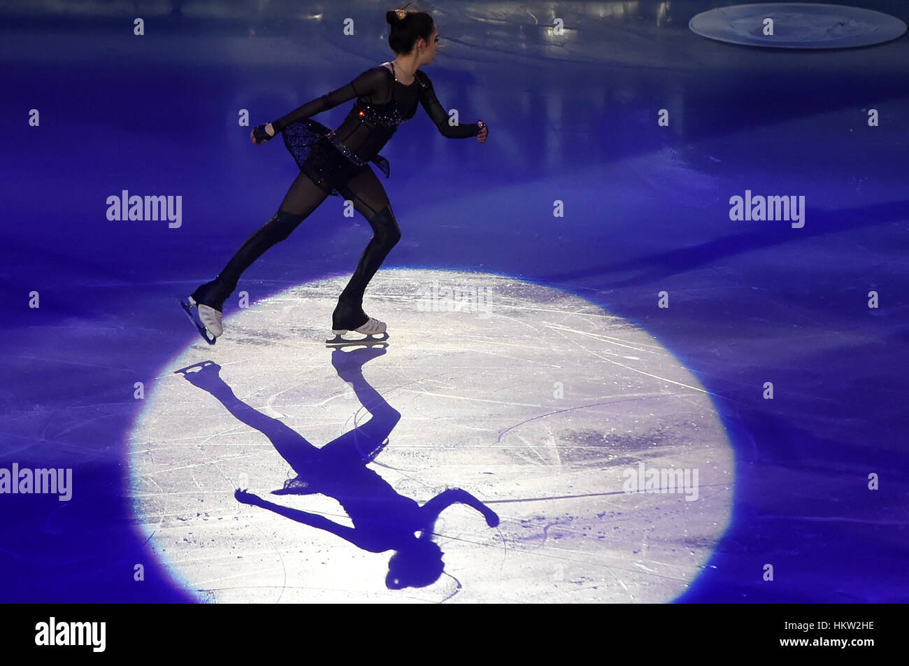 Ostrava, République tchèque. 29 janvier, 2017. Evgenia Medvedeva de la Russie au cours de danse spectacle final à l'Figure Skating Championships, à Ostrava, en République tchèque, Dimanche, Janvier 29, 2017. Photo : CTK Jaroslav Ozana/Photo/Alamy Live News Banque D'Images