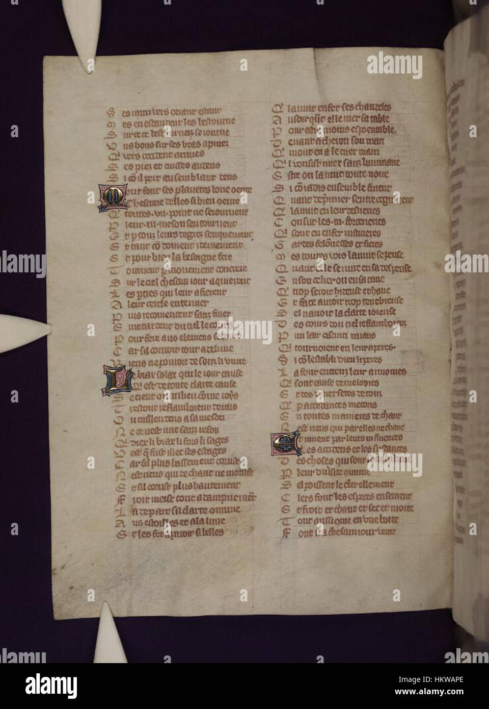 Le *Roman de la Rose*, célèbre poème allégorique français, est conservé dans les bibliothèques bodléiennes. Ce manuscrit, connu pour ses belles enluminures, contient des représentations vivantes de l'amour courtois médiéval et des idéaux sociaux. Banque D'Images