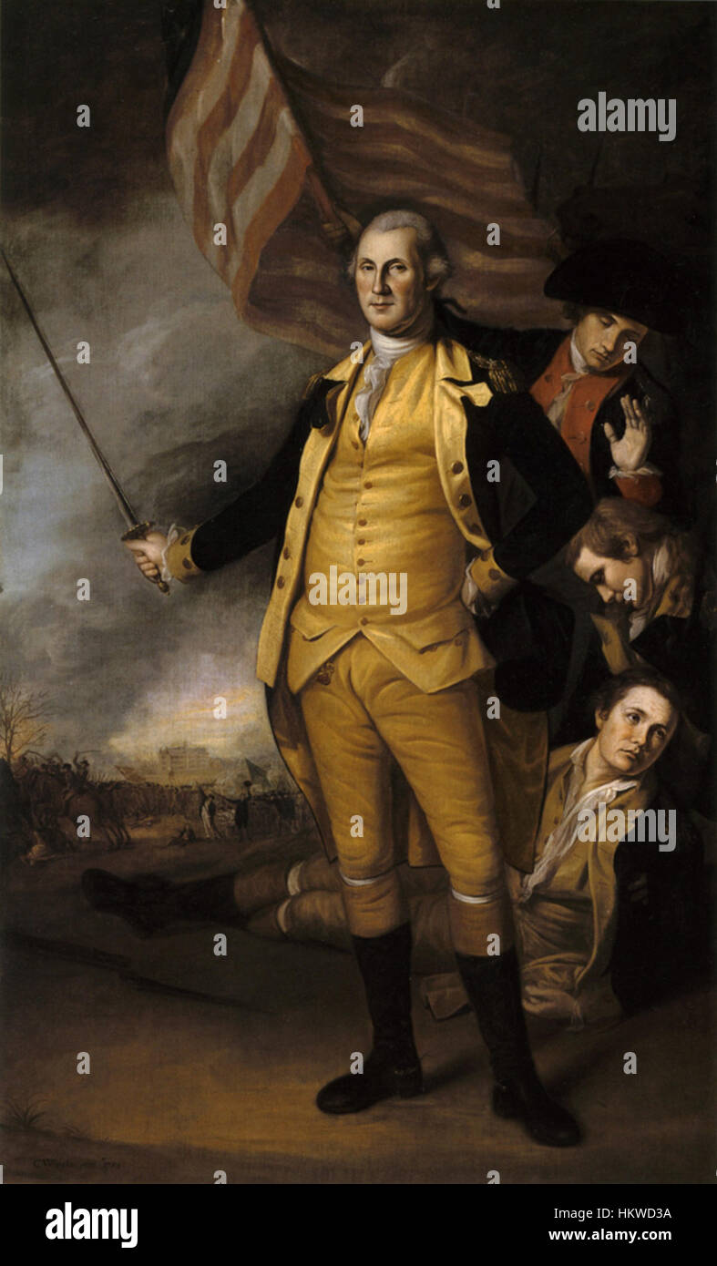 George Washington à la bataille de Princeton 1784 CW Peale Banque D'Images