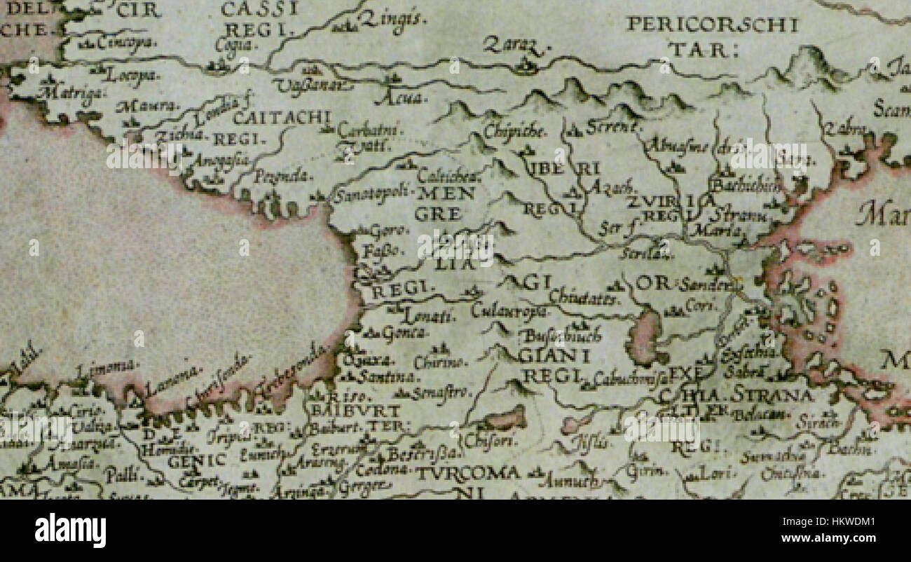 La carte de Gerard de Jode de 1577, 'Prime Partos Asia', offre une vision historique de l'Asie, typique des connaissances géographiques et des détails artistiques de la cartographie ancienne. Banque D'Images