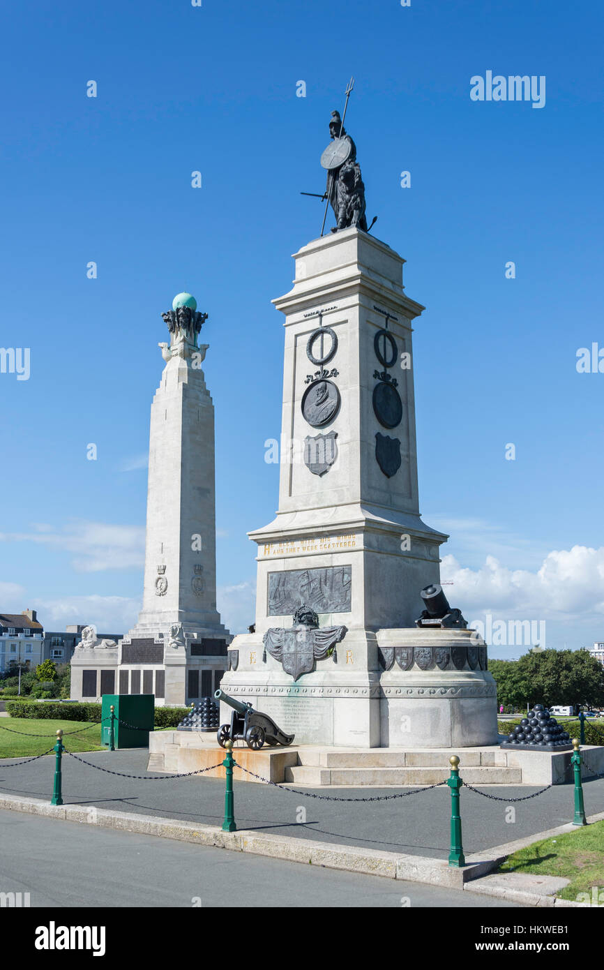 Royal Naval War & Monuments Nationaux, Armada Plymouth Hoe, Plymouth, Devon, Angleterre, Royaume-Uni Banque D'Images