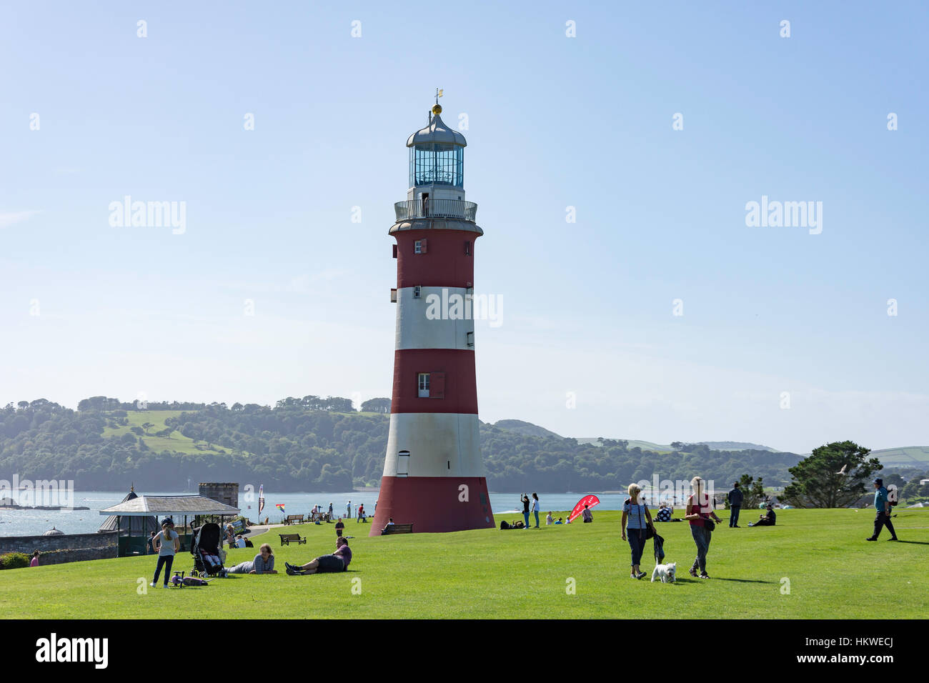 Smeaton's Tower, Plymouth Hoe, Plymouth, Devon, Angleterre, Royaume-Uni Banque D'Images