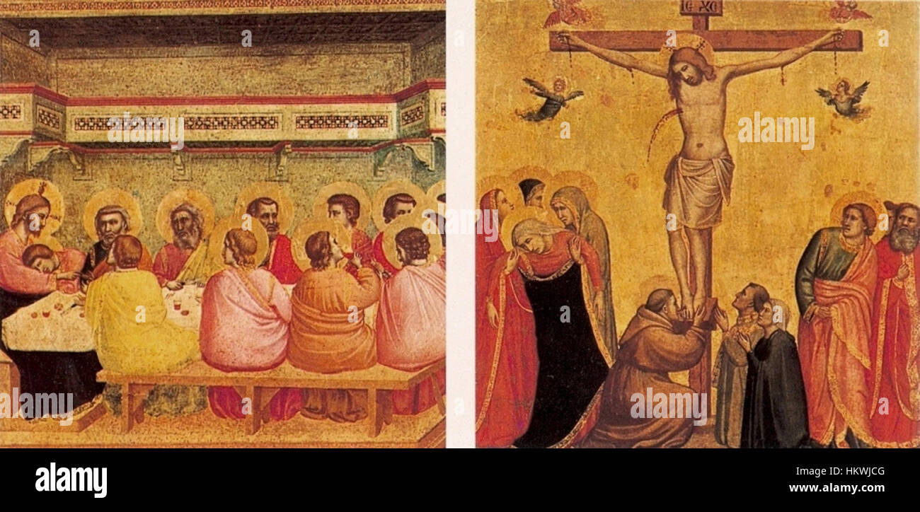 Giotto. Dernier repas et de la Crucifixion. L'Alte Pinakothek, Munich. c. 1320-25. Banque D'Images