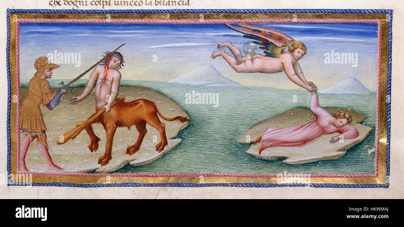 Cette peinture de Giovanni di Paolo représente la scène mythologique de Thésée et Ariane de la mythologie grecque, illustrant leur histoire d'amour et d'aventure. L'œuvre capture le style classique et la grandeur des mythes anciens. Banque D'Images