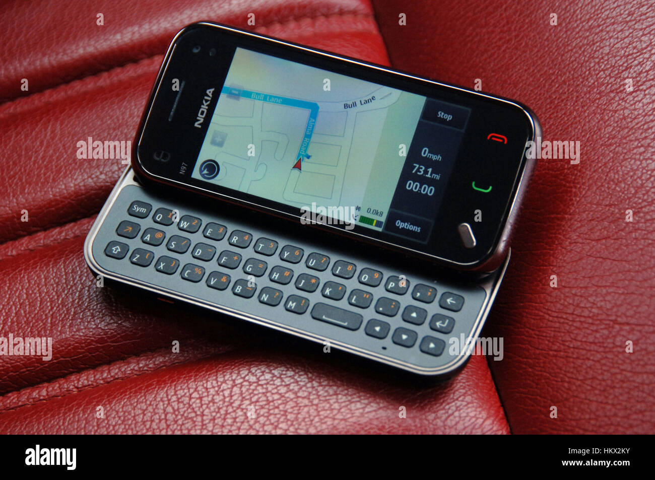 Sat Nav sur un téléphone mobile Nokia en 2010 Photo Stock - Alamy
