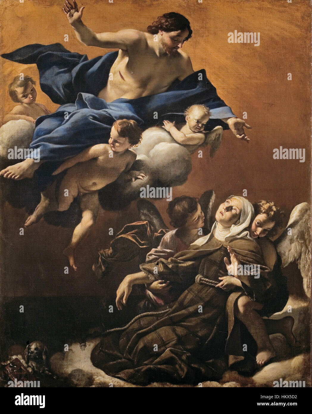 « Ecstasy of constituée Margaret of Cortona » de Giovanni Lanfranco dépeint le saint dans un moment dramatique de ravissement divin, mettant en valeur la maîtrise baroque de Lanfranco et les thèmes religieux. Banque D'Images