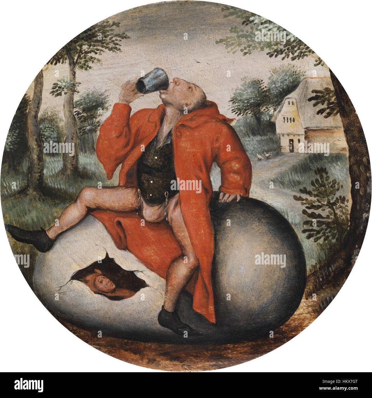 2 Pieter Breughel, ivrogne sur un oeuf Banque D'Images