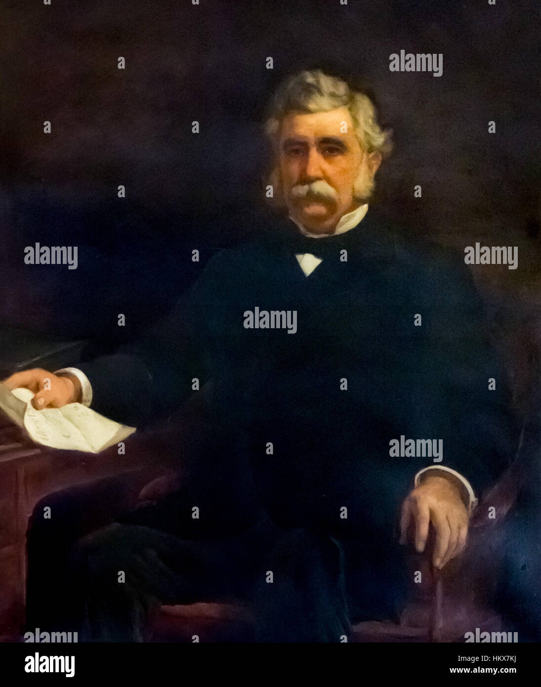 Ce portrait officiel du gouverneur de Rhode Island, John W. Davis, capture sa personnalité politique, reflétant le style et les conventions du portrait formel en Amérique du début du XXe siècle. Banque D'Images