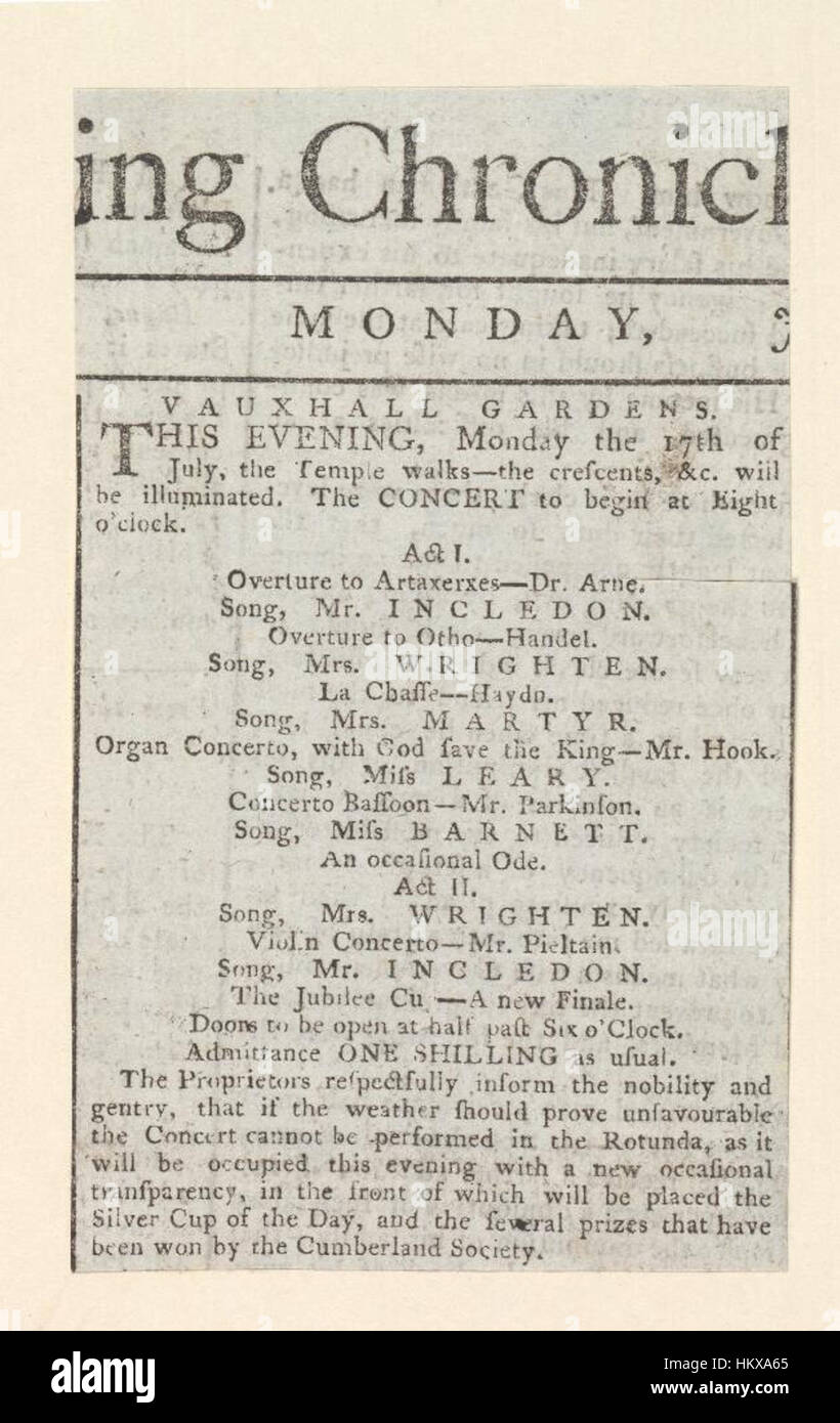 Vauxhall Gardens, capturé dans ce tableau conservé dans les bibliothèques Bodleian, représente un espace culturel et récréatif important dans Londres du XVIIIe siècle. Le jardin était célèbre pour ses divertissements publics et ses rassemblements sociaux. Banque D'Images