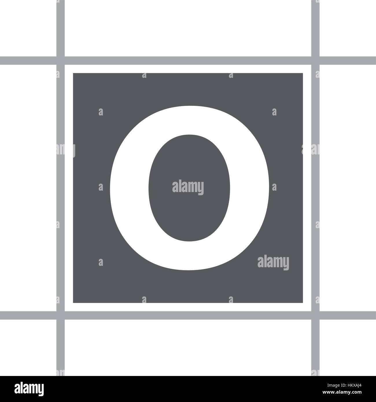 Lettre O en boîte Illustration de Vecteur