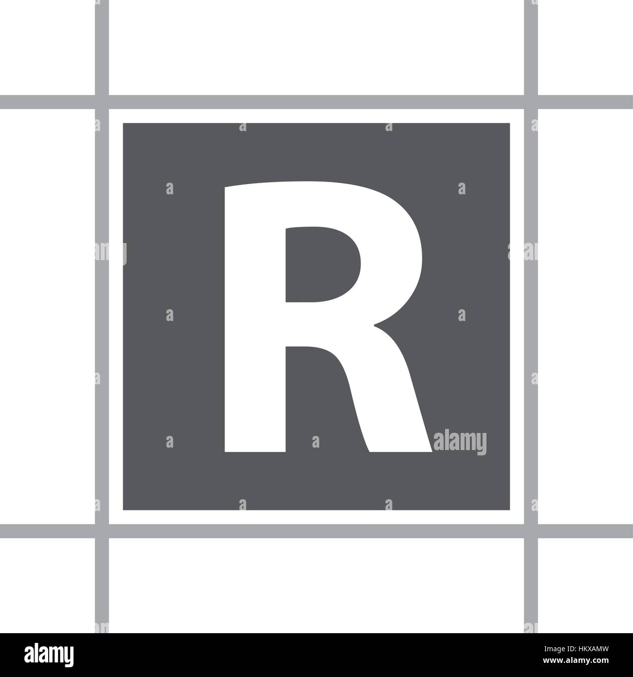 Lettre R en boîte Illustration de Vecteur