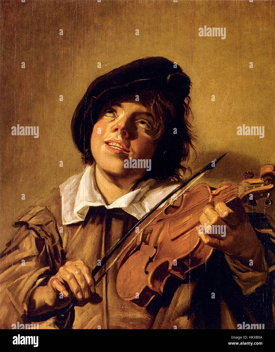 Garçon jouant du violon ac Banque D'Images