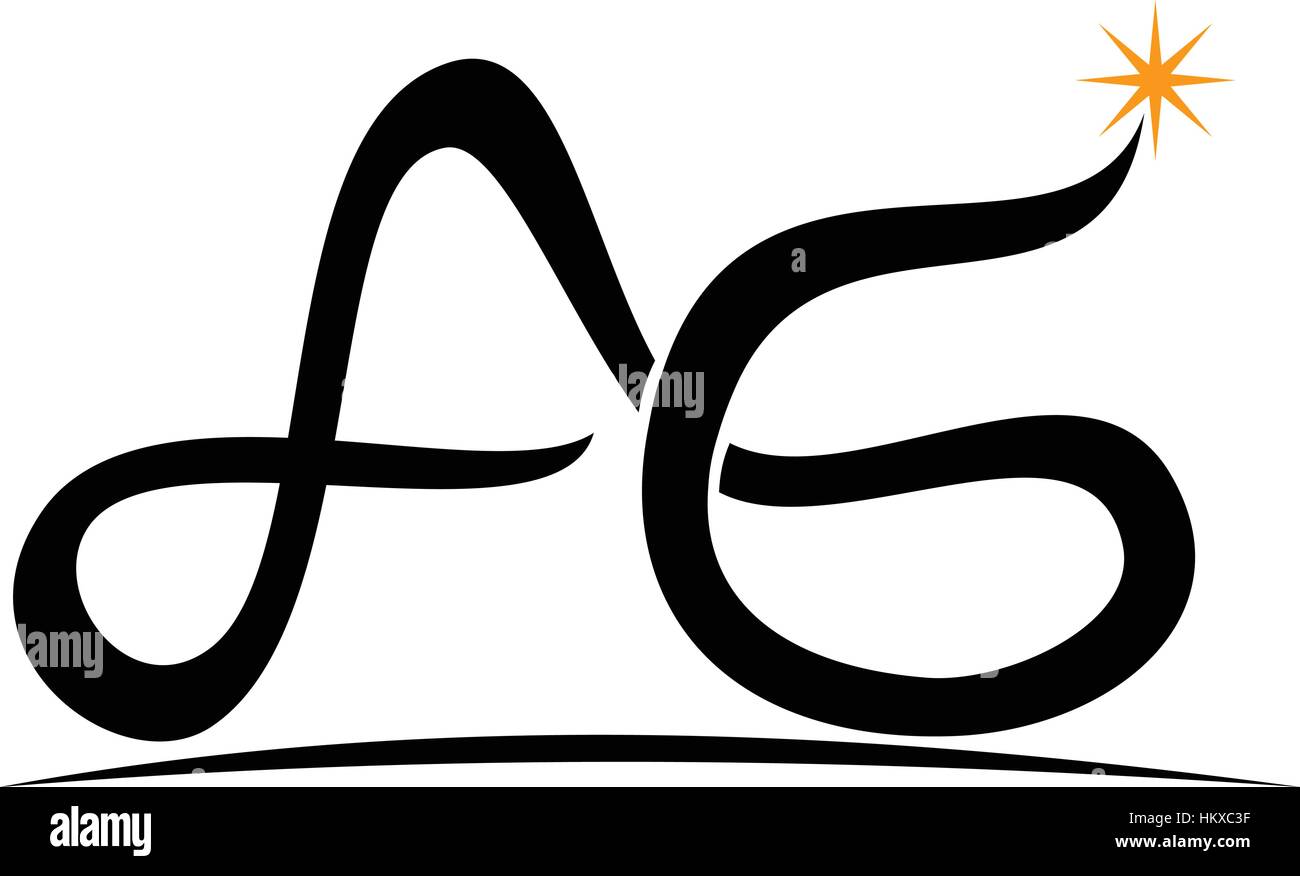 Logo de lettre AG Illustration de Vecteur