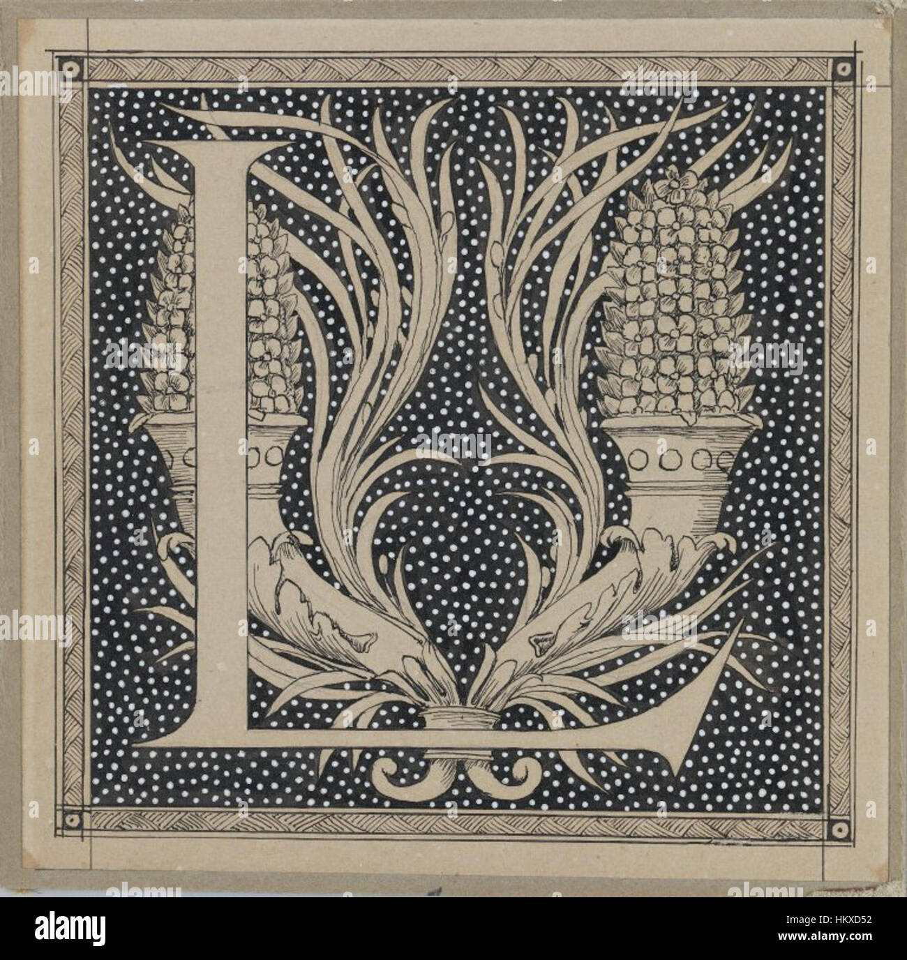 La lettre majuscule l de James Tissot est une peinture antique qui reflète le style distinctif de Tissot de capturer des détails complexes dans ses œuvres d'art, mettant en valeur la mode et les thèmes de l'époque victorienne. Banque D'Images