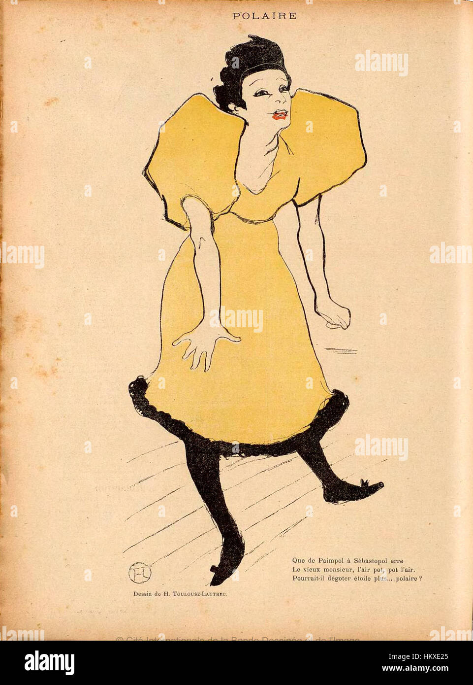 L’affiche de 1895 d’Henri de Toulouse-Lautrec, « polaire de la rire », est exposée au Brooklyn Museum. L'œuvre capture l'artiste de cabaret polaire, mettant en valeur le style caractéristique de Lautrec de couleurs vibrantes et de caractéristiques exagérées pour souligner le caractère unique de l'artiste. Banque D'Images