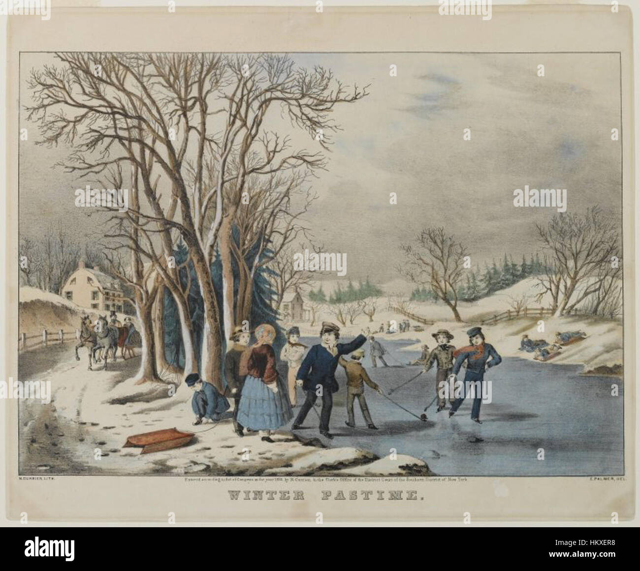 Le Musée de Brooklyn - Passe-temps d'hiver après F.F. Palmer - Nathaniel Currier Banque D'Images