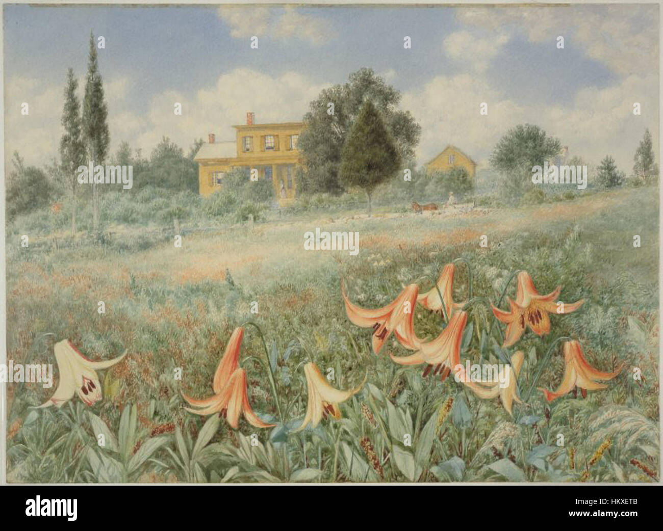 Une œuvre de John William Hill, présentée dans la collection du Brooklyn Museum. La peinture offre un aperçu de la maîtrise par l’artiste des premiers paysages américains, mêlant des éléments historiques et artistiques du XIXe siècle. Banque D'Images