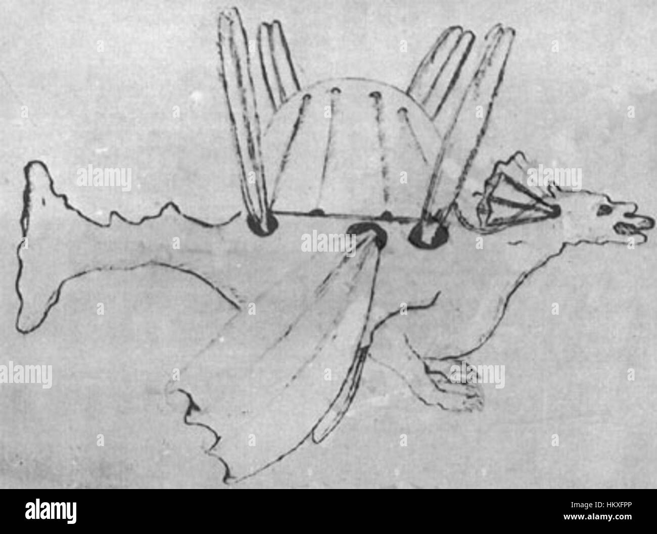 Le 'Dragon Burattini' est une peinture italienne complexe du XVIIe siècle qui représente un dragon mythique. Cette œuvre reflète des influences baroques avec un symbolisme détaillé et des couleurs riches. Banque D'Images