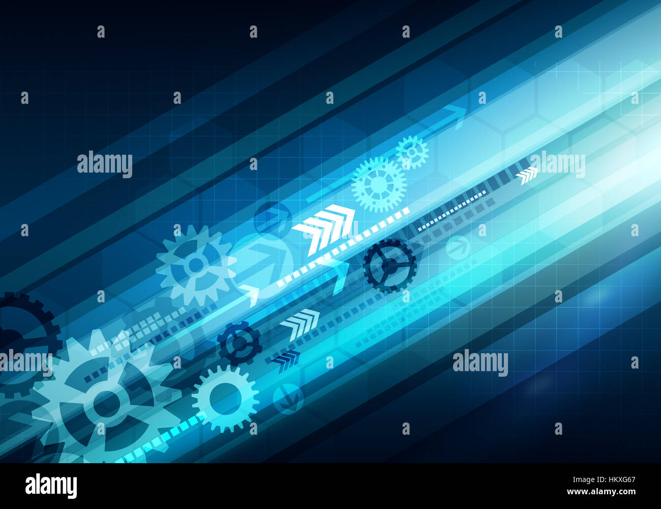 Image gradiented conceptuel numérique business technology background rayé hexagonale avec la flèche et les engrenages mécaniques pour la marque, présentation, Banque D'Images Image gradiented conceptuel numérique business technology background rayé hexagonale avec la flèche et les engrenages mécaniques pour la marque, présentation, Banque D'Images
