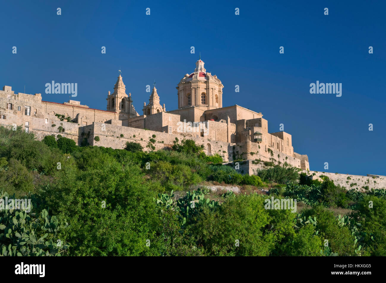 Vue de Malte Mdina Cathedral Banque D'Images