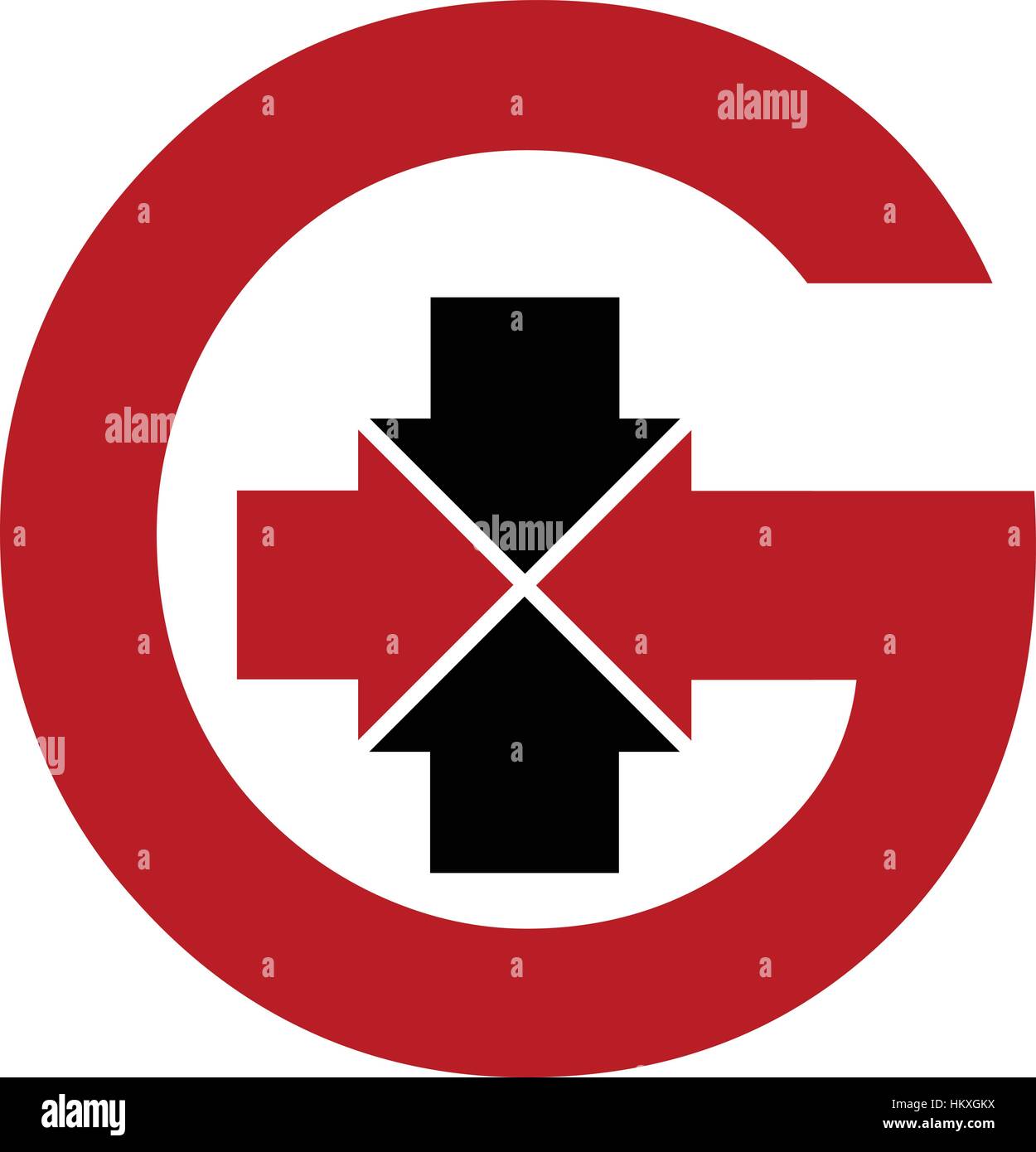 Solution Logo moderne Lettre G flèche au centre Illustration de Vecteur